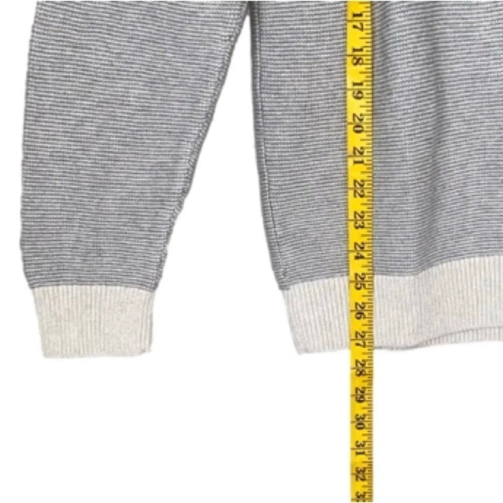 CHAPS Sweater Crewneck Long Sleeve Gray Creamy White Knit Mens L